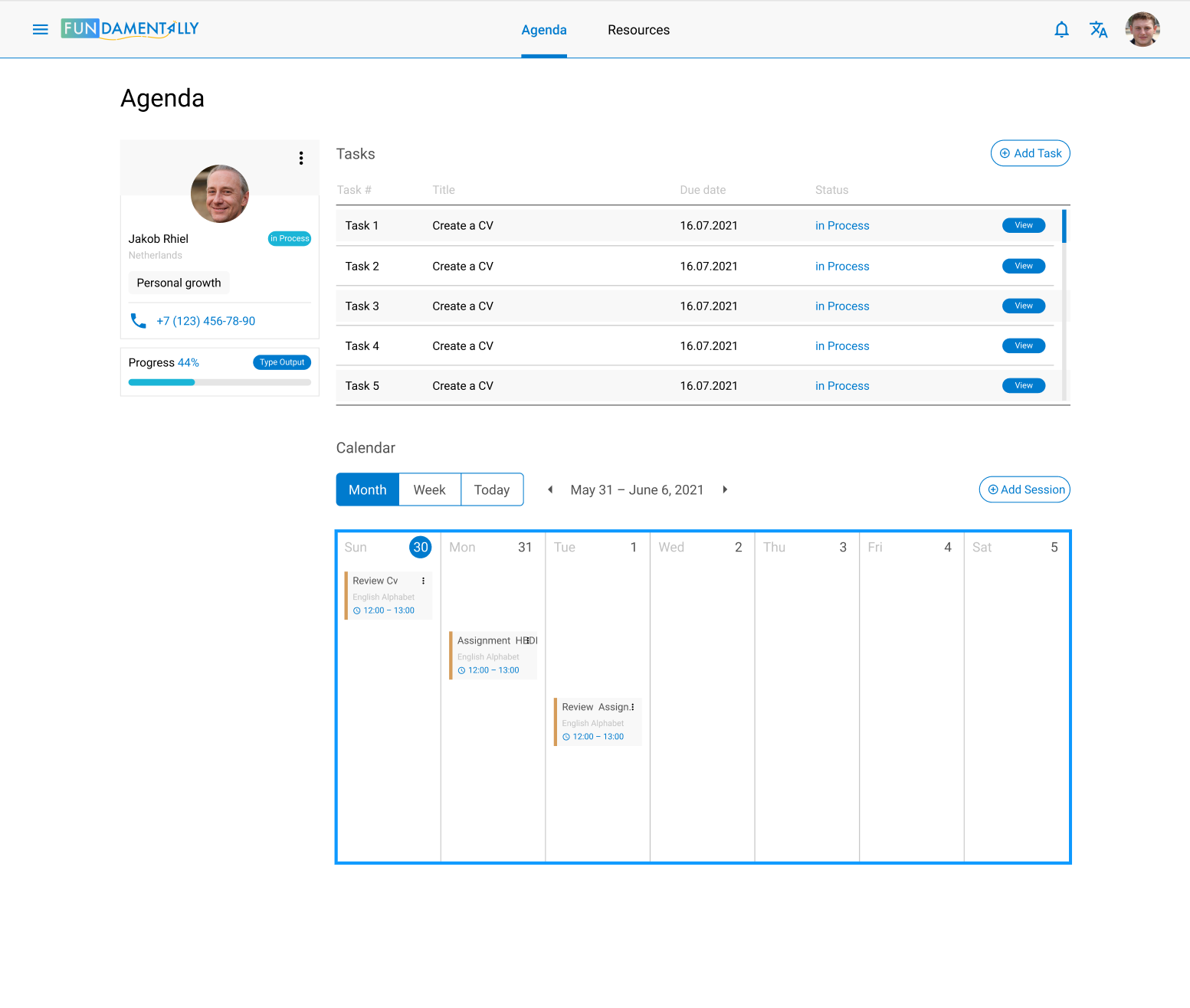 agenda coach tasks preview fun